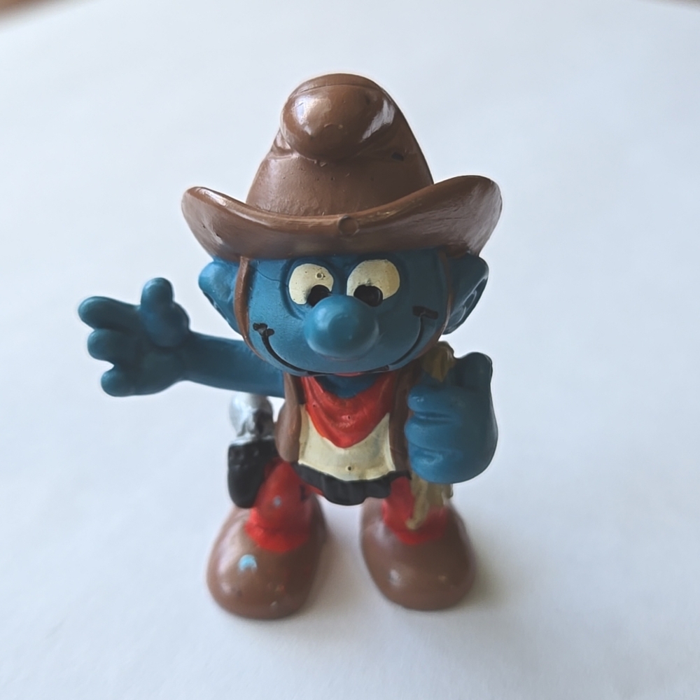 Vintage Peyo Schleigh Cowboy Smurf 1981 W Germany